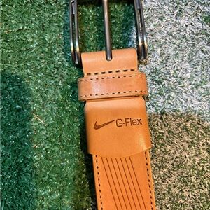 Nike G Flex Tan Leather Belt with Pattern